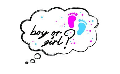 Boy or girl. Love heart. Newborn, pregnant or coming soon footprints shoes and shoe sole slogan. Kids or baby feet and foot steps Fun vector footsteps icon for print. Quote blue or pink sign