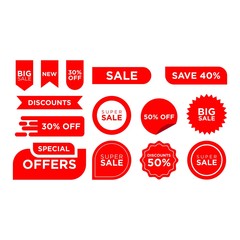Set Vector sales label collection