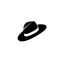beach hat panama icon, Isolated on white background.