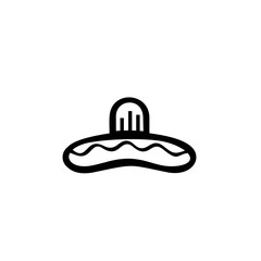 Sombrero / Mexican hat flat vector icon. Emblem design on white background
