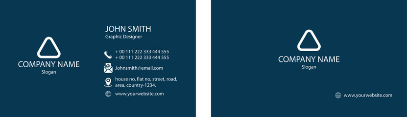 Simple blue background corporate business card with formal design