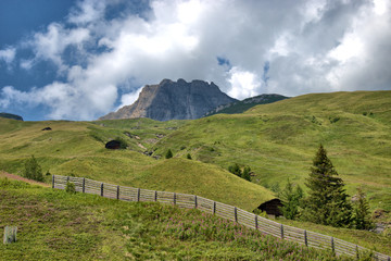 Fototapeta na wymiar Berglandschaft in Vals in der Schweiz 31.7.2020