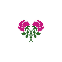 rose icon. Flower design elements vector, Emblem design on white background