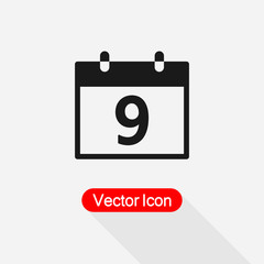 9 Calendar Icon Vector Illustration Eps10