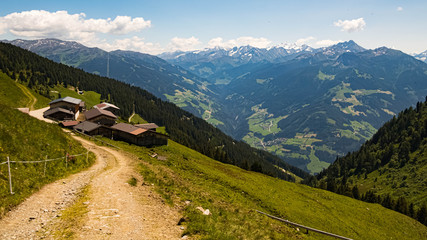 Fototapeta na wymiar Beautiful alpine view at the famous Zillertaler Hoehenstrasse, Tyrol, Austria
