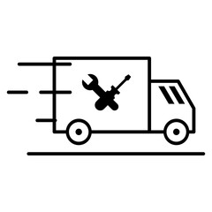 Outdoor service car icon