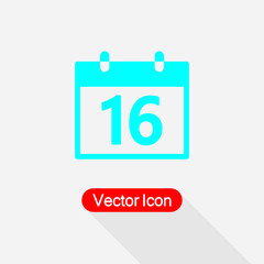 16 Calendar Icon Vector Illustration Eps10