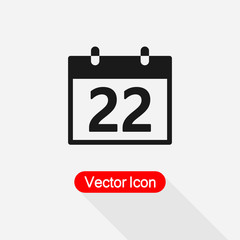 22 Calendar Icon Vector Illustration Eps10