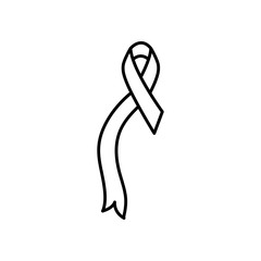 breast cancer ribbon icon, line style