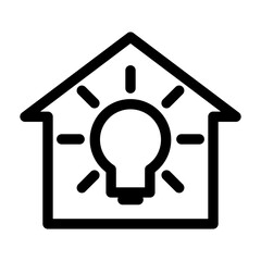 House icon with lamp inside