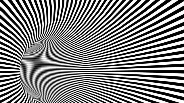 Psychedelic Twisted circle Radial border Spiral pattern circle black and white optical illusion Moving Around in Spiral 4k