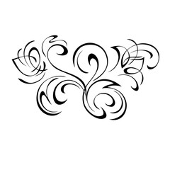 ornament 1271. decorative abstract ornament with curls in black lines on a white background