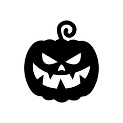cartoon halloween pumpkin, silhouette style