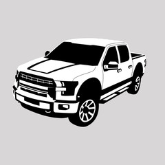 modern off road truck, vector illustration, flat style