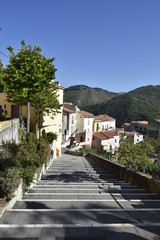 Panoramic view of Tortora, a rural village in the mountains of the Calabria region.