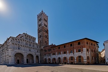 Piazza San Martino mit Dom von Lucca in der Toskana, Italien 