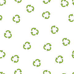 green eco background made of small ecology icons - vector seamless pattern