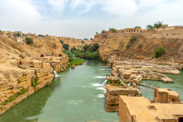 Iran, the hydraulic system of Shushtar, a green oasis surrounded by the desert. 