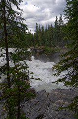 Fototapeta premium Stormy Clouds over Athabasca Falls