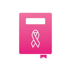 book with cancer ribbon icon, gradient style