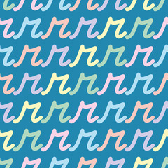 Script letter R surface pattern design. Minuscule lettering seamless vector illustration.