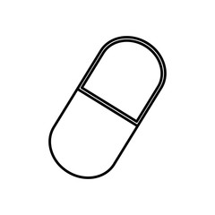 medication capsule icon, line style