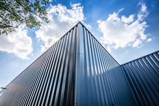 Modern building with steel sheet