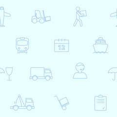Delivery - Vector background (seamless pattern) of shipping, service, transportation, logistics for graphic design