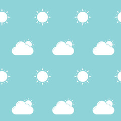 Wrapping paper - Seamless pattern of sun and cloud for vector graphic design