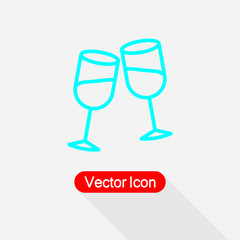 Clinking Glasses Icon, Wineglass Icon Vector Illustration Eps10