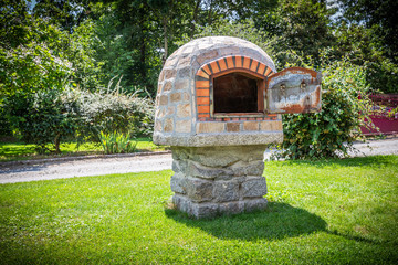 Traditionnal stone oven in a garden