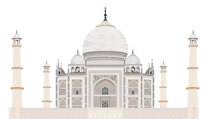 Vector illustration of Taj Mahal - obrazy, fototapety, plakaty