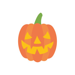 Halloween pumpkin icon, flat style