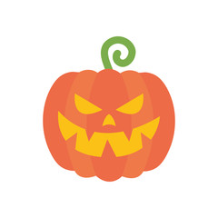 cartoon halloween pumpkin, flat style