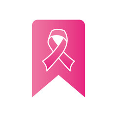 pennant with cancer ribbon icon, gradient style