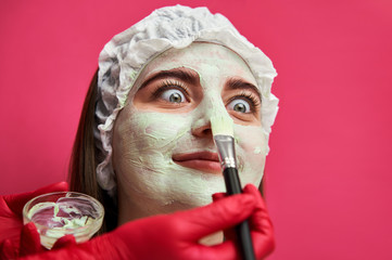 girl with a cosmetic mask