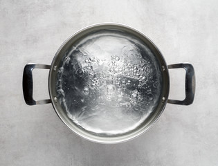 cooking pot of boiling water