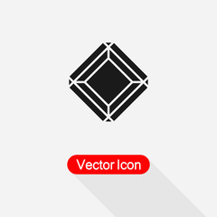 Diamond Icon, Radiant Diamond Icon, Gem Icon Vector Illustration Eps10