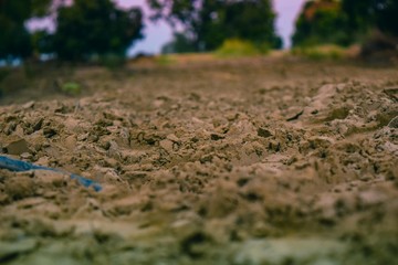 Close up shot of brown soil 
