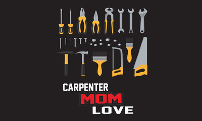 Carpenter typography quote black t shirt design