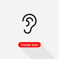 Ear Icon, Hearing Icon Vector Illustration Eps10