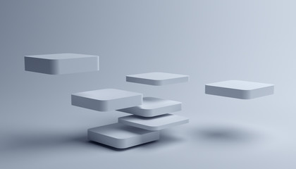 Abstract 3d render, modern geometric background, graphic design