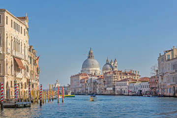 Fototapeta na wymiar Empty Grand Canal Venice Italy