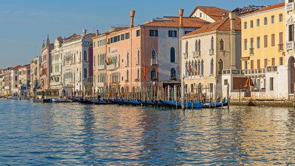 Fototapeta na wymiar Grand Canal Houses Venice Italy