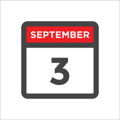 September 3 calendar icon with day and month
