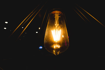 glowing light bulb filaments