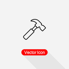 Hammer Icon, Carpenter Hammer Icon Vector Illustration Eps10