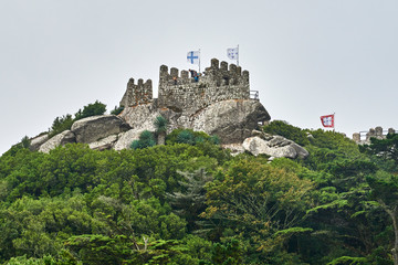 Fototapeta na wymiar Portugal. Sintra. Castle of the Moors. Royal Tower in the South Wing of the Castle.