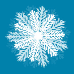 White beautiful snowflake. Cut from paper.Vector illustration