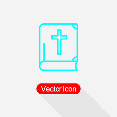 Obraz premium Holy Bible With Cross Icon Vector Illustration Eps10